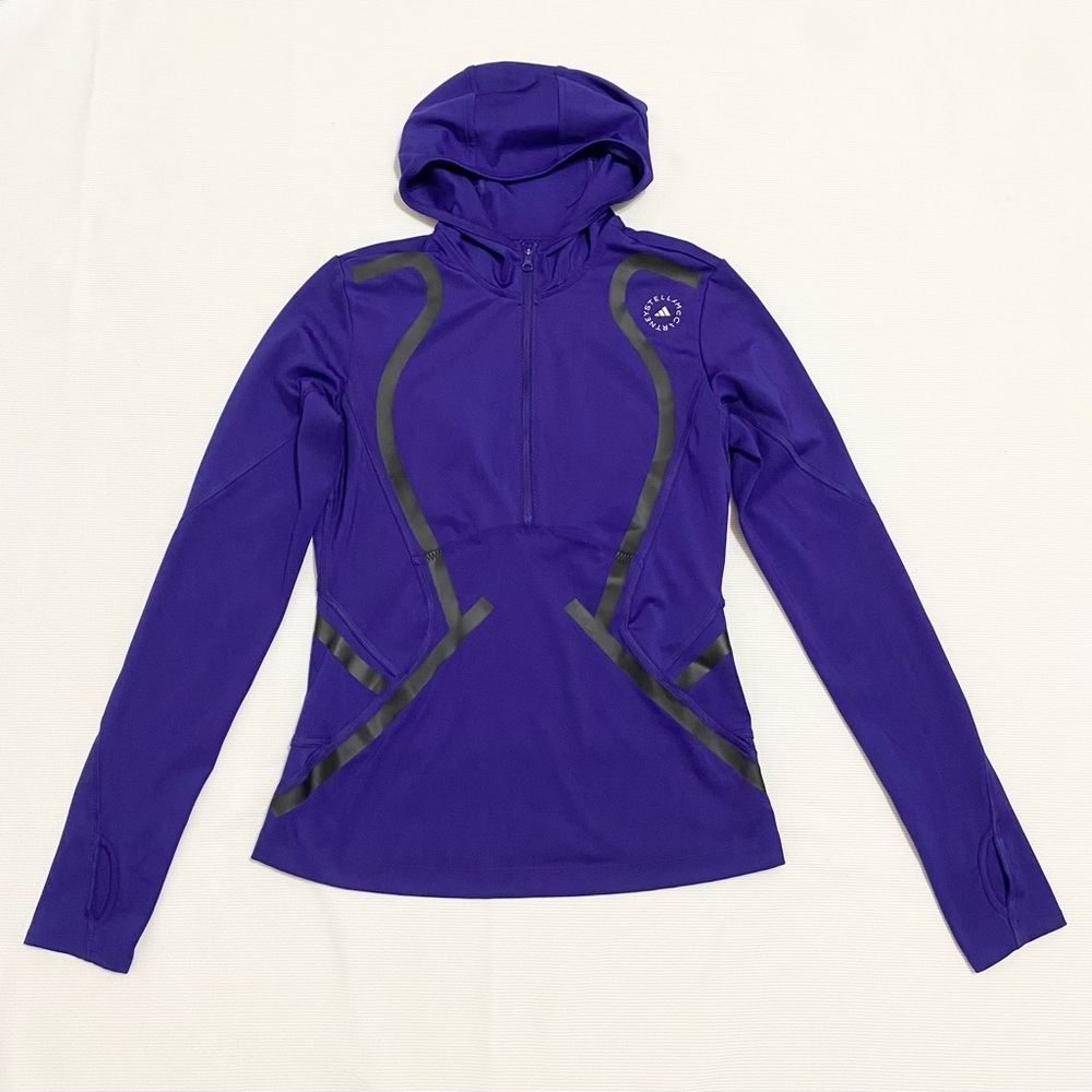 Adidas Stella McCartney Truepace Purple Hooded Midlayer 1/2 Zip Shirt Jacket
